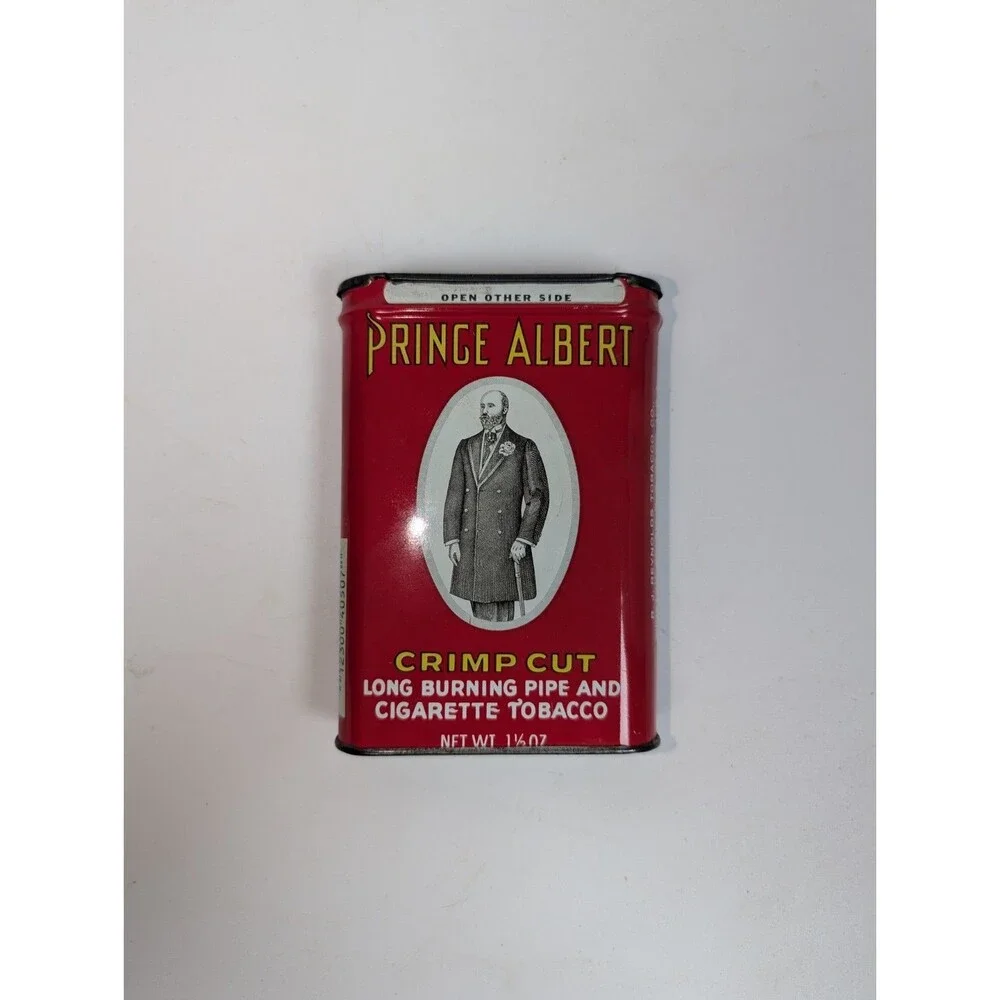 Lot of 2 Vintage Prince Albert Crimp Cut Tobacco Tins 1.5 Oz Advertising Cans